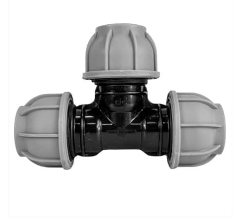 Image of MDPE Tee 25mm - 3-Way Polyethylene Pipe Connector for Water Supply & Irrigation