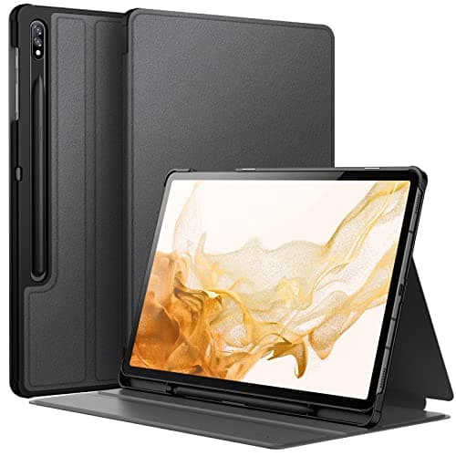 Image of JETech Case for Samsung Galaxy Tab S8 Plus 2022 / S7 FE 2021 / S7 Plus 2020 12.4-Inch with S Pen Holder, Slim Folio Stand Protective Tablet Cover, Multi-Angle Viewing (Black)