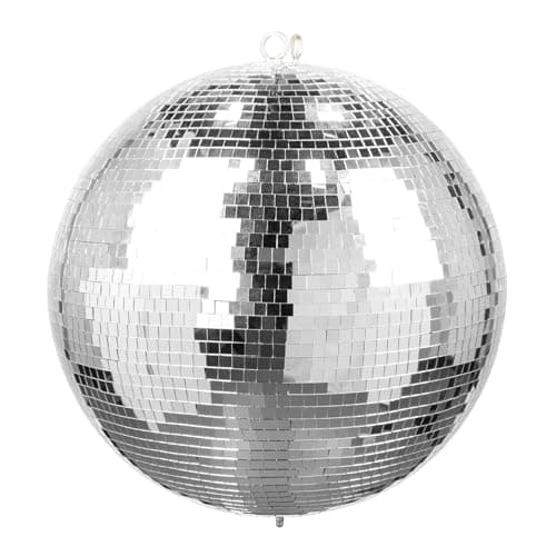 Image of Fuzzix MB40 Large Mirror Disco Ball 40cm - Glitter Ball with Genuine Glass Mirrors and Metal Hanging Hook for DJ Party Lighting & Event Decoration