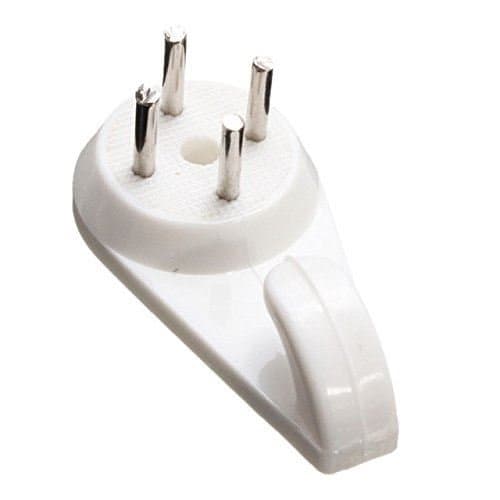 Image of Bulk Hardware Large 40mm (1.1/2 inch) White Nylon Non-Trace Hardwall Drywall Picture Hanger Hook - Pack of 50