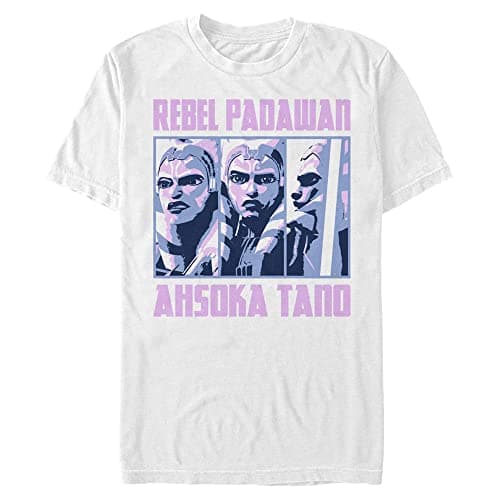 Image of STAR WARS Men's Ahsoka Rebel Boxup T-Shirt, White, 3XL