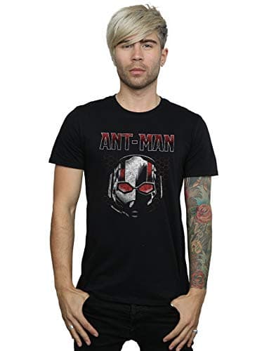 Image of Marvel Men's Ant-Man and The Wasp Scott Mask Hexagon T-Shirt Black Small