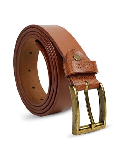 Image of VALANTI Womens Leather Belt | Classic Casual & Dress Belt for Jeans, Pants, or Dresses and Work wear, Adjustable Buckle Strap, Timeless British Style Belts for Women (Ladies Belt Caramel)