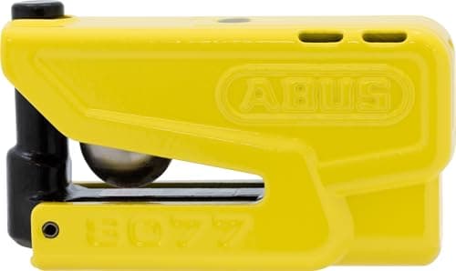 Image of ABUS Brake Disc Lock Granit Detecto XPlus 8077 2.0 - Motorcycle Lock with Alarm and Intelligent Pre-Alarm - Made of Hardened Steel - for The Protection Motorcycles - Yellow