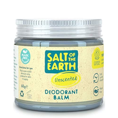 Image of Salt of the Earth - Natural Vegan Deodorant Balm; Long Lasting Protection, Approved by Cruelty Free International, Plastic & Aluminium Free - Unscented - 60g