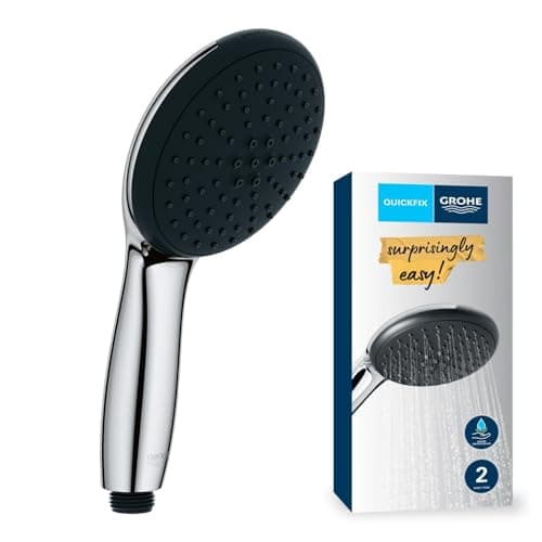 Image of GROHE Vitalio Start 110 QuickFix - Hand Shower for High Pressure (Round 11 cm Shower Head, 2 Sprays: Rain & Jet, Extra Water Saving, Anti-Limescale System, Universal Mounting System), Chrome, 2794610E