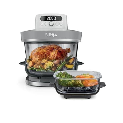 Image of Ninja CRISPi PRO XL Glass Air Fryer, 5 Preset Cooking Functions, Includes 5.7L and 2.3L CleanCrisp Glassware Cooking Containers and Storage Lids, White AS090UKWH