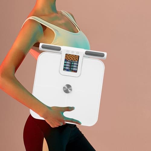 Image of Smart Electronic Scale for Body Weight | 8-Eletrode Body Fat Scale | LED Display Multifunctional Weight Scale | With 25 Body Composition Analyzer APP Smart Management (0.1kg Precision, 34x34cm)
