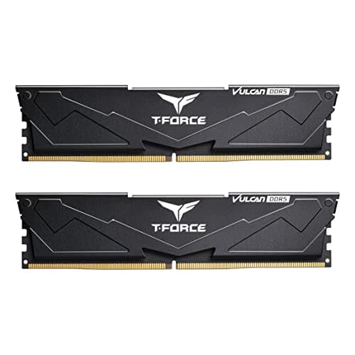 Image of TEAMGROUP T-Force Vulcan DDR5 32GB (2x16GB) 6000MHz (PC5-48000) CL38 Desktop Memory Module Ram (Black) for Chipset 600 700 Series XMP 3.0 Ready - FLBD532G6000HC38ADC01