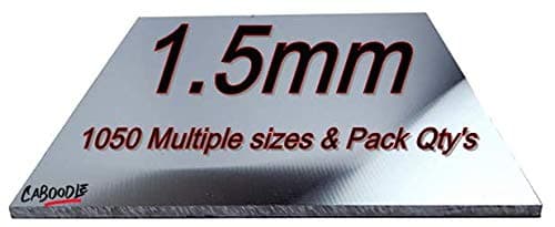Image of Aluminium Sheet Plate 1.5mm 1050 grade - Multiple Size's & Pack Qty's -400mm x 200mm x 1.5mm-1Pk
