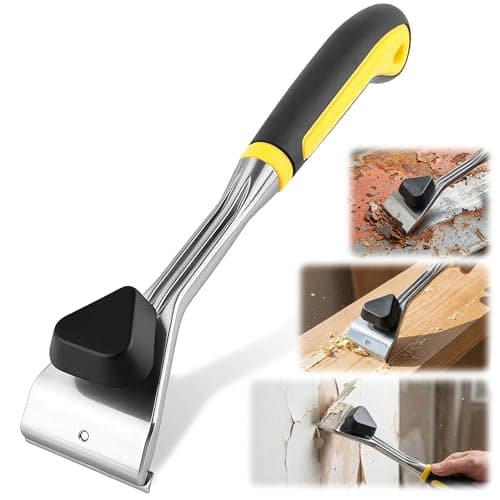 Image of Heavy Duty Carbide Paint Scraper: Anti-Slip Paint Scraper Tool with 63mm Double-Edged Tungsten Carbide Blades Ergonomic Soft Grip Wood Scraper Tool for Removing Varnish Paint Glue (Silver)