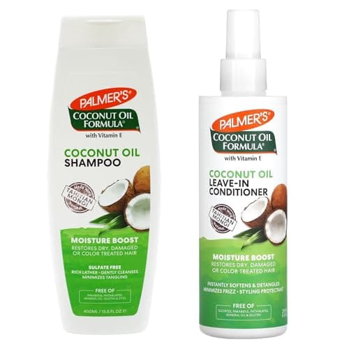 Image of Palmer’s Coconut Oil Shampoo 400ml & Leave-In Conditioner 250ml Set – Sulphate Free, Hydrating Hair Care for Dry, Damaged, Curly & Colour-Treated Hair – Frizz Control & Heat Protection