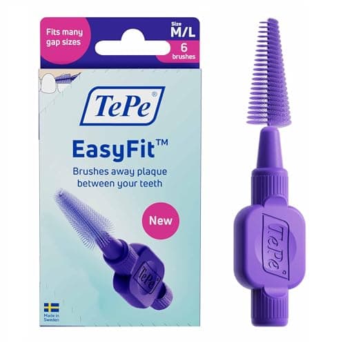 Image of TePe EasyFit, Purple, M/L, 6pcs, Plaque Removal, efficient Clean Between the Teeth, Medium to Large Gaps