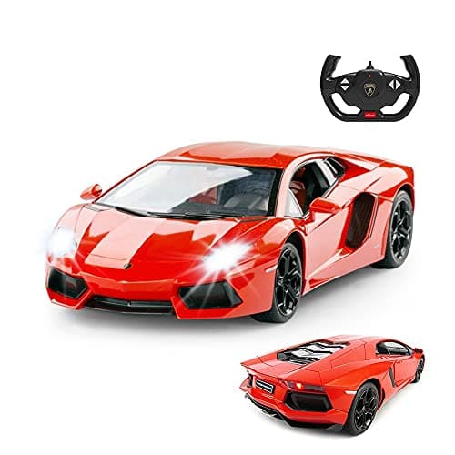 Image of RASTAR RC Lamborghini Toy Car, 1:14 Lamborghini Aventador LP700-4 Remote Control Car, Working Lights - Orange, Gifts for Kids Boys