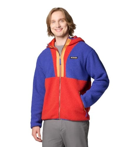 Image of Columbia Men's Backbowl Ii Remastered Full Zip Hoodie, Clematis Blue/Sail Red, XL