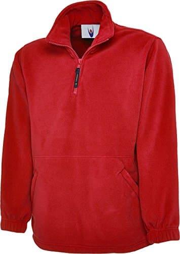 Image of Uneek Uc602 Premium 1/4 Zip Micro Fleece Jacket Red L