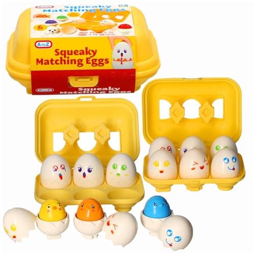 Image of A2Z 4 Kids 6 Pcs Squeaky Matching Eggs Educational Sorter Baby Toddler Kids Toys Fun Sensory Toys Babies Hide Squeak Egg 6+ Months Gifts Girls Boys Birthday Gift