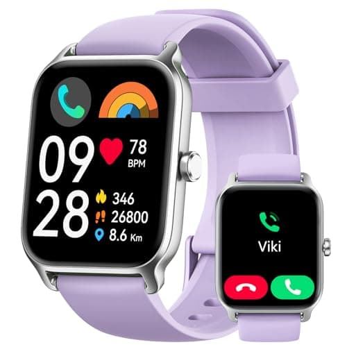 Image of Smart Watch for Men Women, Answer/Make Calls, Alexa Built-in, [1.8" HD Screen] Smart Watches for iPhone/Samsung/Android, Fitness Watch with Heart Rate Sleep SpO2 Monitor,IP68,100+ Sports-Purple