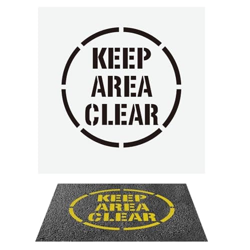 Image of Fuyoooo 1 Pack Keep Area Clear Reusable Stencil 24 x 24 Inch Keep Area Clear Sign Stencil Easy to Wash for Business Work Place Warehouses, Industrial Parks, Construction Sites