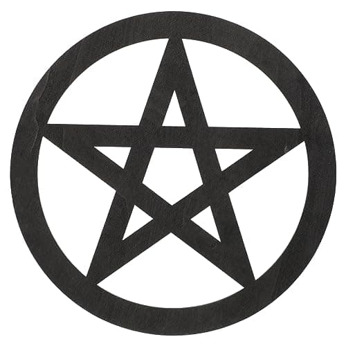 Image of IMIKEYA Pentagram Hanging Decoration Wooden Pagan Wall Plaque for Ceremony Decor Altar Adornment Vintage Home Decor Accessory
