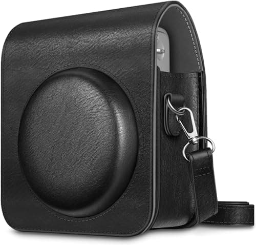 Image of FINTIE Protective Case for Fujifilm Instax Mini 90 Neo Classic Instant Film Camera - Premium Vegan Leather Bag Cover with Removable Strap, Vintage Black