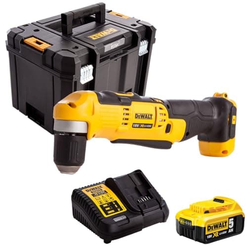 Image of Dewalt DCD740N 18V Right Angle Drill with 1 x 5.0Ah Battery & Charger in Case