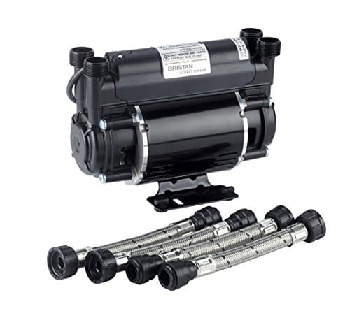 Image of Bristan 1.5 Bar Twin Ended Shower Pump, Improves Shower Pressure and Easy to Install, Water Booster and DIY Fixing Kit with Instructions, 230 Volts - ST PUMP15TN