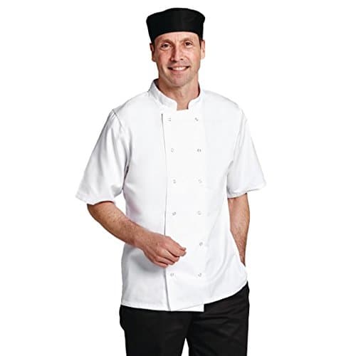 Image of Whites Boston Unisex Short Sleeve Chefs Jacket, White, XL/X-Large, Chefs Apparel, Double Breasted, Machine Washable, Embroidable, Chest Size: 48-50 inch / 122-127cm | B250-XL
