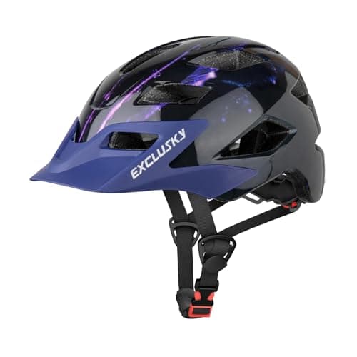 Image of Kids Bike Helmet,Exclusky Kids Helmet Childrens Girls Boys Bike Helmet Age 5-13 Years Child Helmet for Cycle Bicycle Scooter Skating Rollerskate Skateboard Adjustable 50-57cm(dark purple)