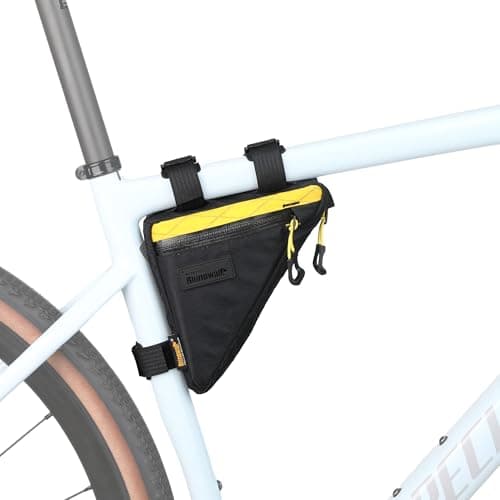 Image of Rhinowalk Bike Frame Bag Waterproof Bike Triangle Bag 0.9L Bicycle Pouch Under Tube Professional Cycling Accessories(S)-Black＆Yellow