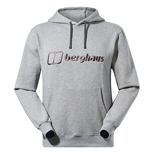 Image of Berghaus Men's Logo Pullover Hoodie | Added Warmth | Extra Comfortable Hoodie, Grey Marl Bci, XL