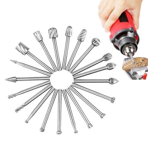 Image of for Dremel Bits, 20 Pcs Hss Burrs Wood Carving Bits with 3mm Shank, for Dremel Accessory suitable Wood Carving, Woodworking, Engraving, Drilling