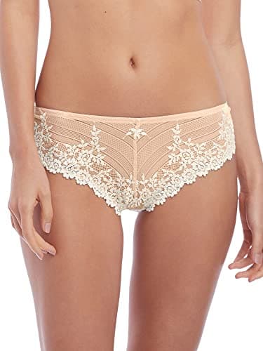 Image of Wacoal Women's Embrace Lace Shorty Tanga Floral Hipster, Beige, Large