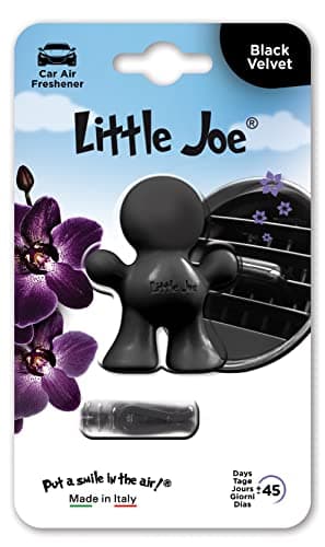 Image of Little Joe by SunStop - Made in Italy - Air freshener +/- 45 days freshness in the vehicle - Simply fix it to the air vent with the enclosed clip (Black Velvet/Black)
