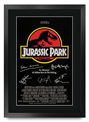 Image of HWC Trading A3 FR Jurassic Park Movie Poster The Cast Signed Gift FRAMED A3 Printed Autograph Film Gifts Print Photo Picture Display