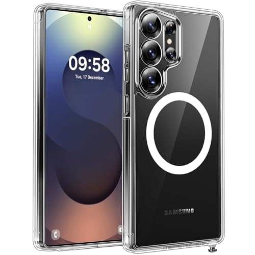 Image of TOCOL Clear Magnetic for Samsung Galaxy S25 Ultra Case, Fit for MagSafe, Upgraded [Full Camera Protection], [Never Yellowing] Shockproof Slim HD Thin Cover for S25 Ultra Case (Clear)