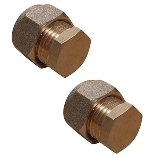 Image of 10mm Brass Compression Stop End – Pack of 2 | Easy Fit Blank Cap for Copper Pipe | No Soldering Required