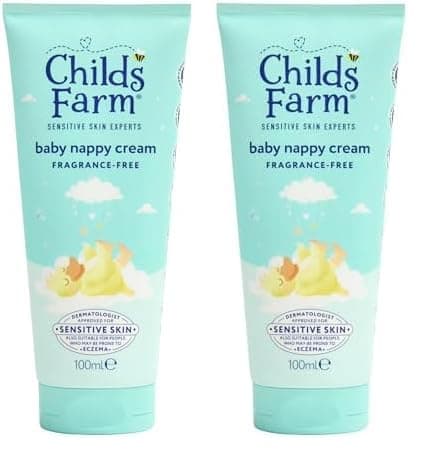 Image of Childs Farm Baby Nappy Cream, Fragrance Free | Soothing, Moisturising & Hydrating | Suitable for Newborns with Dry, Sensitive & Eczema-prone Skin, 100ml (Pack of 2)