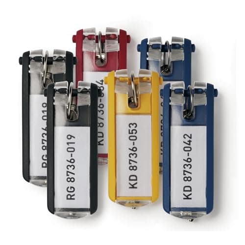 Image of DURABLE Key Tags, Assorted Colors - 6 Pack, 195700