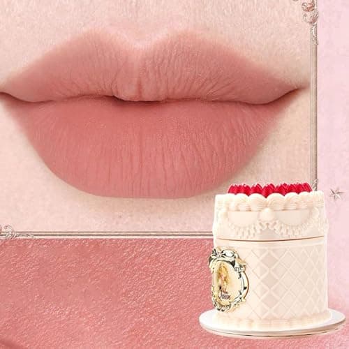 Image of Strawberry Cake Lipstick – Nude Matte Lip Cream, Waterproof Long Wear Lip Color, Non-Sticky, Soft Velvet Finish (02#Croissant)