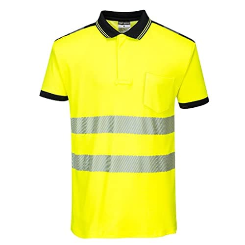 Image of Portwest PW3 Hi-Vis Polo Shirt S/S, Size: XL, Colour: Yellow/Black, T180YBRXL
