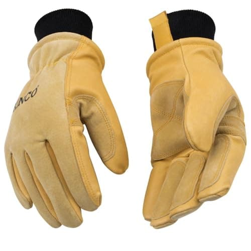 Image of Kinco, 901-L Men's Pigskin Leather Ski Glove, HeatKeep Thermal Lining, Draylon Thread, Large, Golden, with Nikwax Waterproof Wax, Large