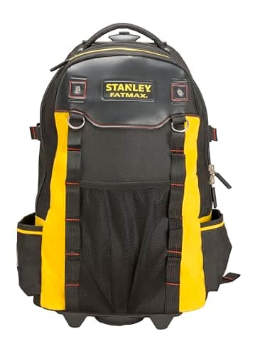 Image of STANLEY FATMAX Tool Backpack with Wheels, Extendable handle, Removable Tool Caddy, Separate Compartments For Tools, Includes Laptop/ Tablet Storage, 1-79-215