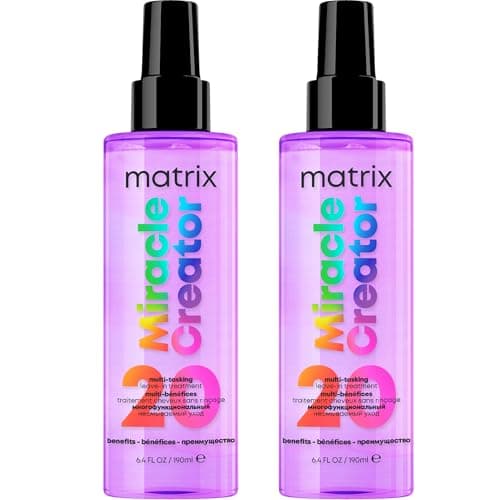 Image of Matrix Multi-Tasking Hair Treatment, Leave-In Conditioner and Heat Protector with 20 Benefits, Total Results, Miracle Creator, 190ml (Pack of 2)