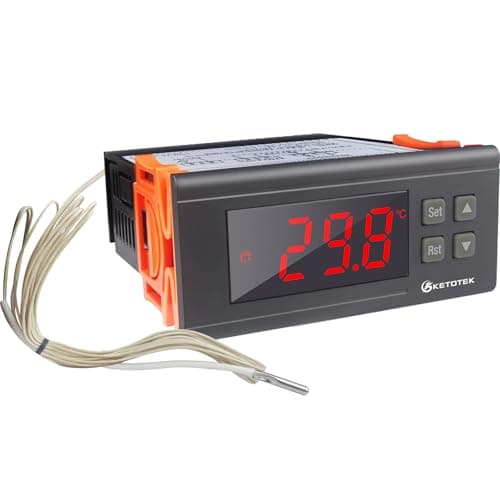 Image of KETOTEK Temperature Controller -30℃~300℃ Digital Thermostat with Sensor Probe 220V 30A 2 Relay Output Heating Cooling Control for Heater Cooler