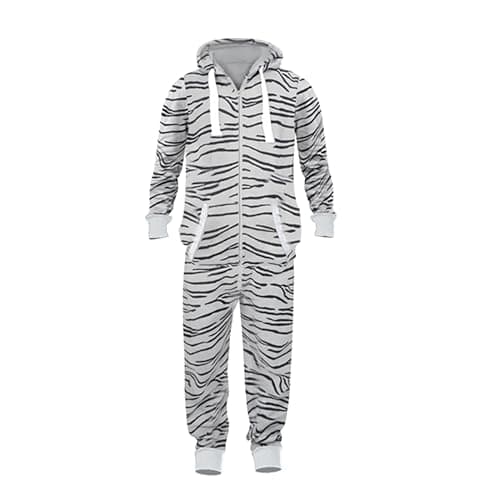 Image of NOROZE Men's All-in-One Playsuit Unisex Bodysuit Zebra & Camouflage Fleece Onesie Jumpsuit (S, Zebra Marl Charcoal)