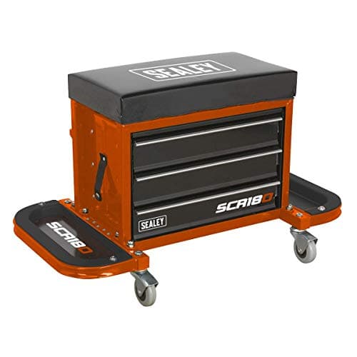 Image of Sealey Mechanic's Utility Seat & Toolbox - Orange - SCR18O