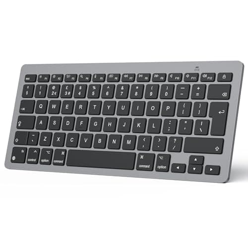 Image of OMOTON Bluetooth Keyboard for Mac, Wireless keyboard for Apple MacBook Pro/Air, iMac, iMac Pro, Mac Mini, Mac Pro, QWERTY UK Layout, Space Grey