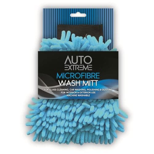 Image of 1x Microfibre Noodle Wash Mitt, Car Wash Mitt for Washing & Cleaning, Glass Polishing, Dusting for Car Cleaning Products, Microfibre mitt Cloth Car Use