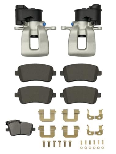 Image of Brake Calipers And Mintex Brake Pads (Electric Brake Caliper) Compatible With VW Golf, Passat, Tiguan (2012-Date) Rear Pair